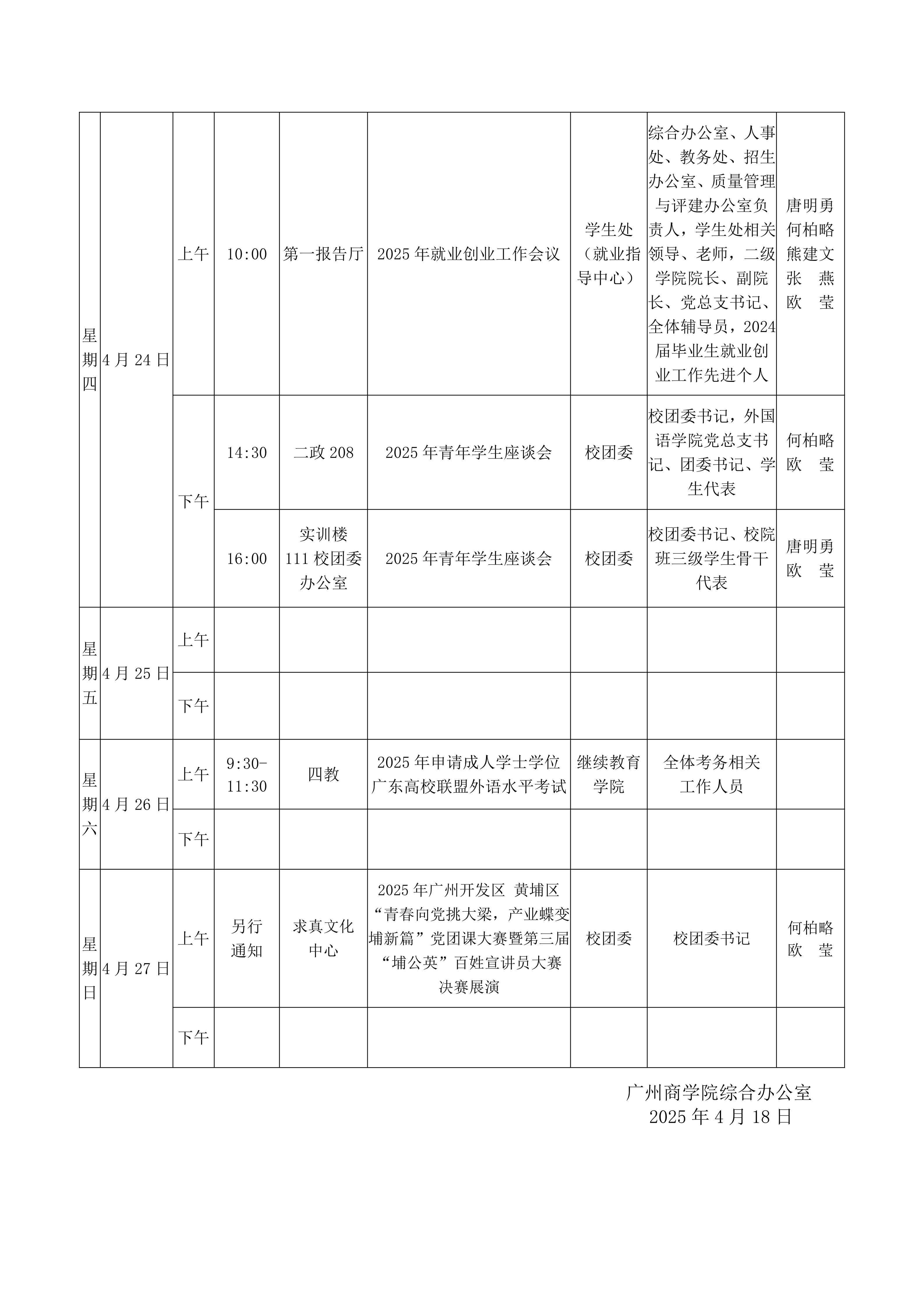 广州商学院2024-2025学年第二学期一周重要工作安排第9周（0418）_02.jpg